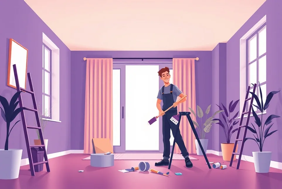 Intérieur rénové après travaux de peinture à Bollène