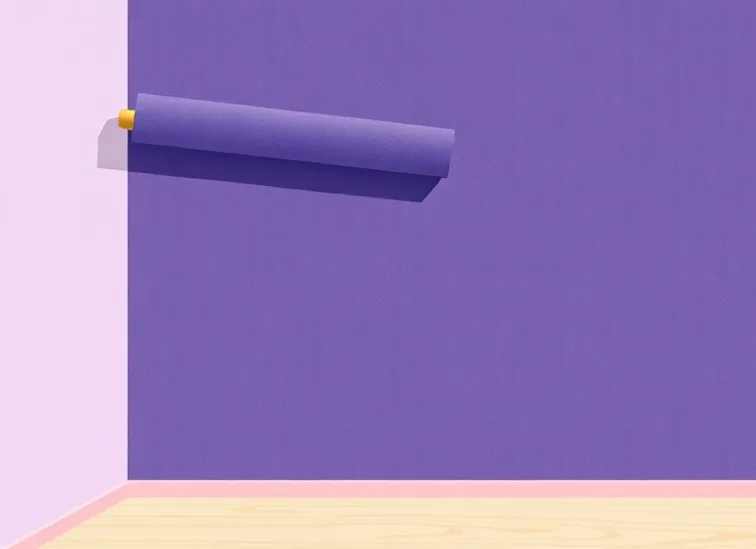 Pose de papier peint, rouleau et brosse à maroufler